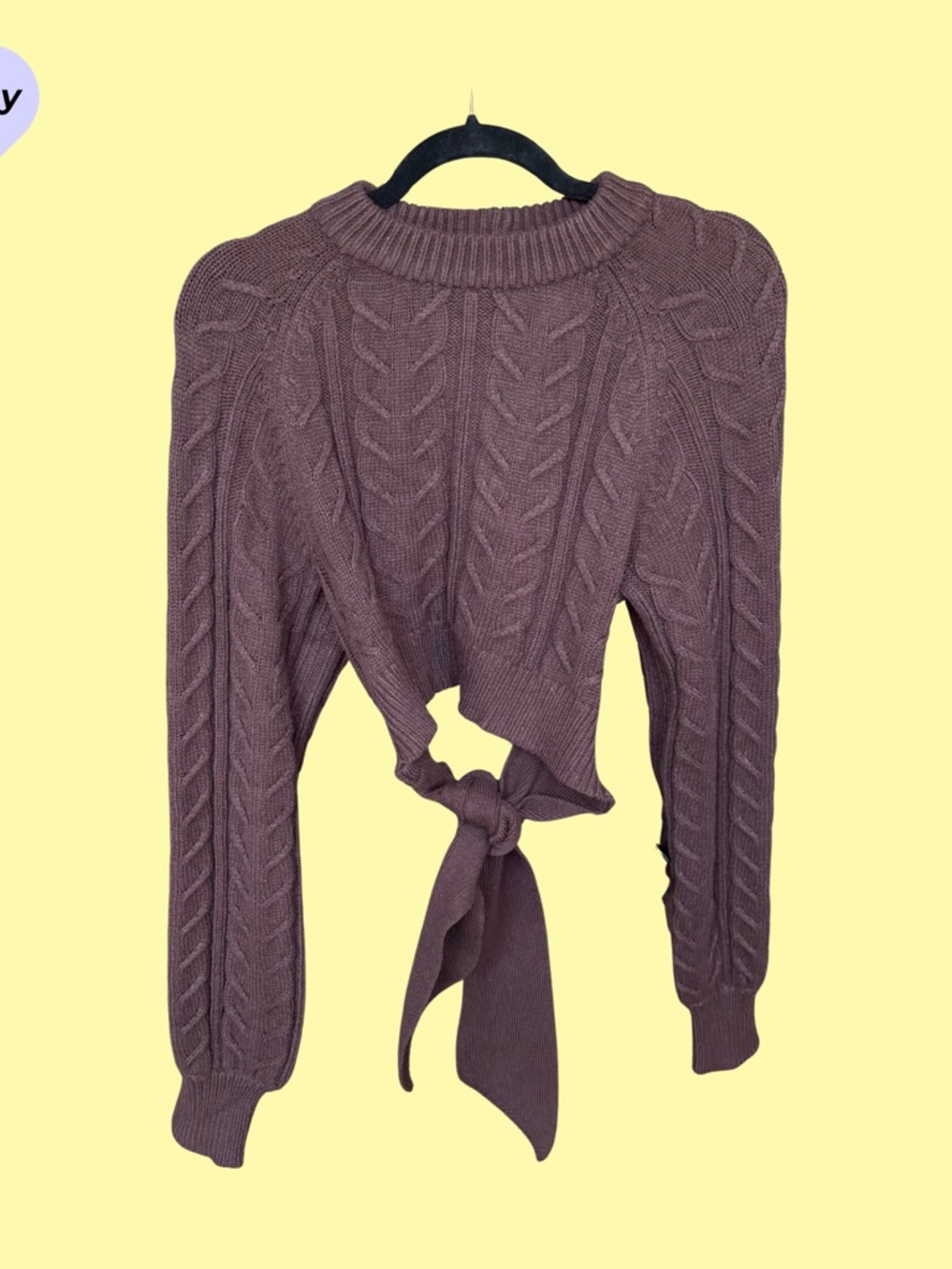 Revolve Camila Coelho Cable Knit Tie-Back Sweater Size M